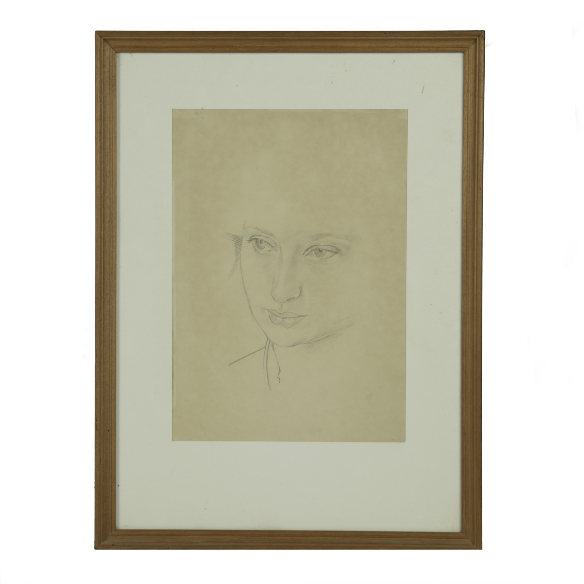 An original portrait drawing by Sir Stanley Spencer of Daphne Spencer