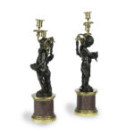 A pair of Egyptian porphyry and bronze candelabra after Charles-Antoine Bridan Side