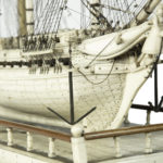 A Napoleonic era bone prisoner of war model of the 40-gun frigate ‘Creolian’ details