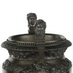 A pair of Belgian bronze urns by Luppens side handles