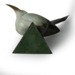 A bronze model of a Red-billed Hornbill by Geoffrey Dashwood - base