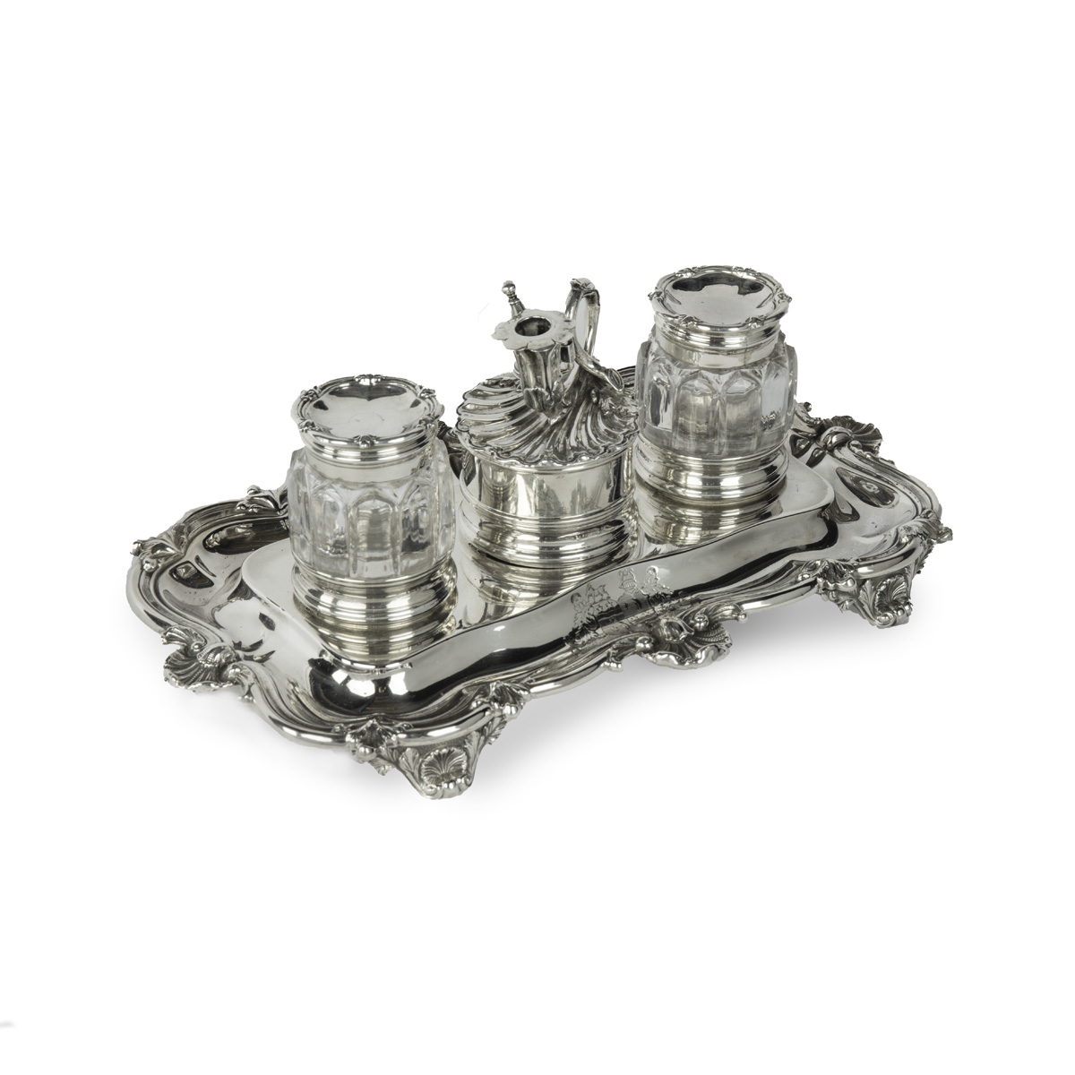 The early Victorian silver Rococo Revival inkstand of General Charles Nepean