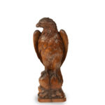 A large Black Forest linden wooden carving of an eagle