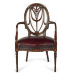 A pair mahogany Hepplewhite style arm chair