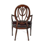 mahogany Hepplewhite style arm chairs - detail back
