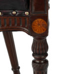 mahogany Hepplewhite style arm chairs - detail leg