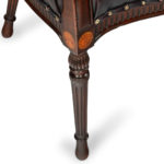 mahogany Hepplewhite style arm chairs - detail leg
