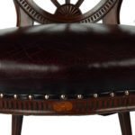 mahogany Hepplewhite style arm chairs - detail