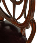 mahogany Hepplewhite style arm chairs - detailing
