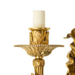 A pair of Napoleon III two-branch ormolu wall light detailing