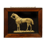 A pair of ormolu equine portraits of famous war horses ‘Copenhagen’ and ‘Marengo’