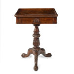A George IV highly figured oak tripod side table attributed to Gillows