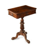 A George IV highly figured oak tripod side table attributed to Gillows,