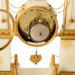 A late Louis XVI marble and ormolu portico clock open door mechanism