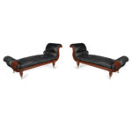 An unusual pair of Regency mahogany day beds in the manner of Gillows