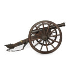 A late 19th century scale model of field cannon side