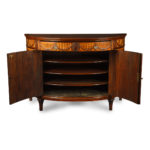 A pair of Edwardian mahogany commodes drawer open