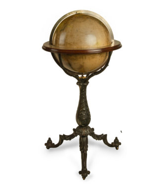 A 15-inch terrestrial floor globe by Nims & Co