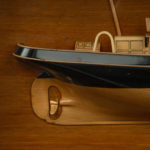 A Scottish builder's cased half hull model of a herring drifter details