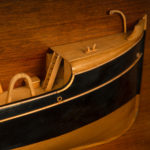 A Scottish builder's cased half hull model of a herring drifter close details