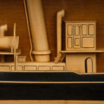 A Scottish builder's cased half hull model of a herring drifter close detail