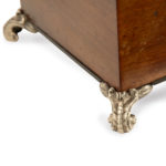 A late George III mahogany tea caddy detail feet
