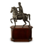 A Grand Tour equestrian bronze of Marcus Aurelius, after Hopfgarten back