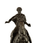 A Grand Tour equestrian bronze of Marcus Aurelius, after Hopfgarten details