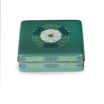 A small Meiji period cloisonné box and cover with a floral roundel by Tabako