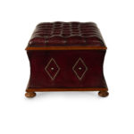 A late Victorian mahogany leathered box stool or Ottoman side