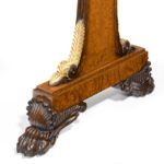 A Fine Quality Amboyna Veneered George IV Period Writing Table, Attributed to Morel and Seddon feet detail