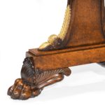 A Fine Quality Amboyna Veneered George IV Period Writing Table, Attributed to Morel and Seddon feet