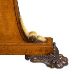 A Fine Quality Amboyna Veneered George IV Period Writing Table detail feet