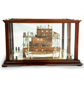 An unusual mirror-backed model of a section of the steamship Catherine Govan