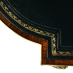 A Regency ormolu mounted rosewood two drawer writing table detailing top