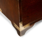 A small brass-bound teak campaign chest in two parts corner detail
