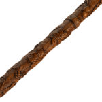 A finely carved fruitwood cane with royal and masonic symbols details