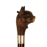 A novelty snakewood cane with a cat’s head - side