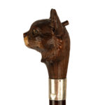 A novelty snakewood cane with a cat’s head side