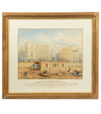 An attractive watercolour painting of Brighton’s RNLI life boat house by its architect, C.H. Cooke