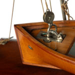 working model of a ship’s personnel lifeboat on davits detail