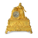 An ormolu mantel clock with Queen Victoria in medieval dress, by Monroux, 1832 main image