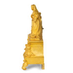 Ormolu mantel clock with Queen Victoria in medieval dress, by Monroux, 1832 side