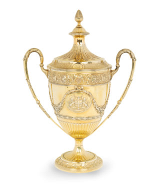 The large and interesting silver gilt trophy of Captain George Welstead, purchased with prize money from the East India Company, 1805,