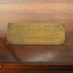 Sir Harold Dudley Clayton’s scale model of Coquette, 1899 plaque