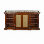 A late William IV rosewood breakfront open bookcase, by Gillows,