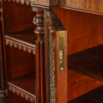 A late William IV rosewood breakfront open bookcase, by Gillows close up corner antique