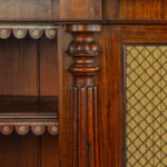 A late William IV rosewood breakfront open bookcase, by Gillows details