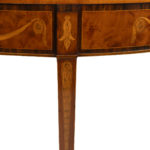 An interesting George III yew wood marquetry side table, firmly attributed to Ince and Mayhew detail