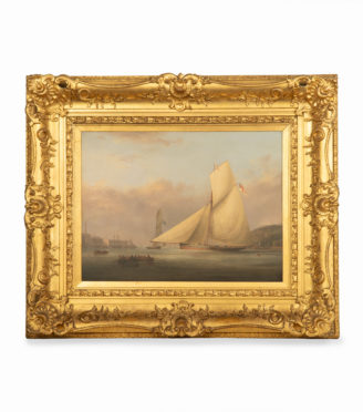 An oil on canvas of William Paget, Marquess of Anglesey’s yacht Pearl by Nicolas Condy